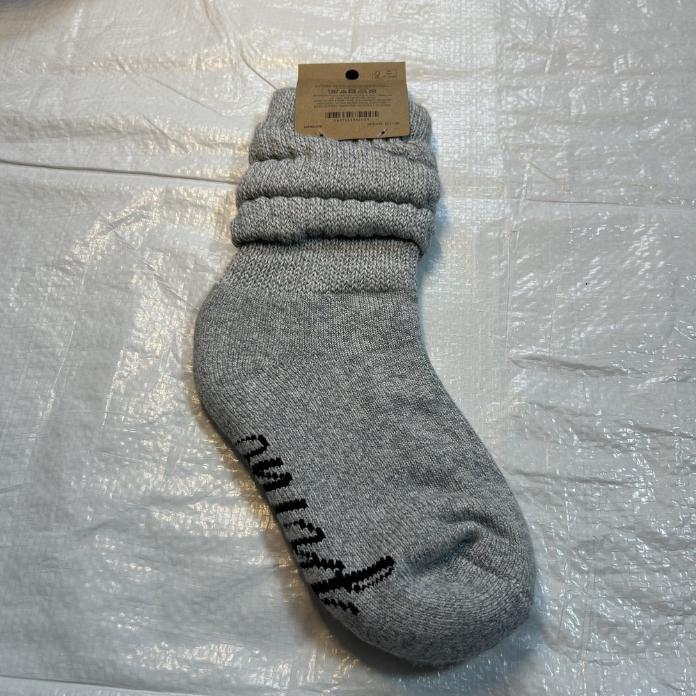 PINK Victoria's Secret Heather Grey Chunky Knit Crew Slouch Sock OS